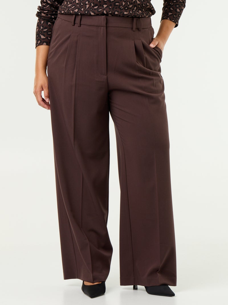 Pantalón cigarette ancho Marron - Kiabi