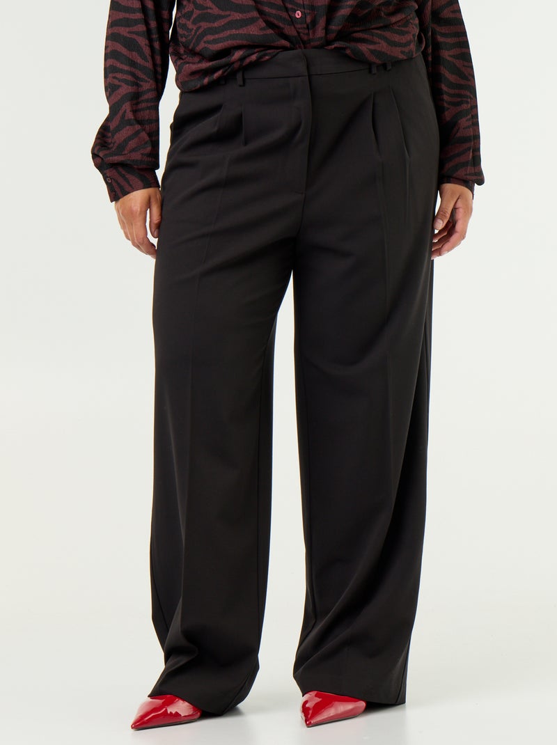 Pantalón cigarette ancho Negro - Kiabi