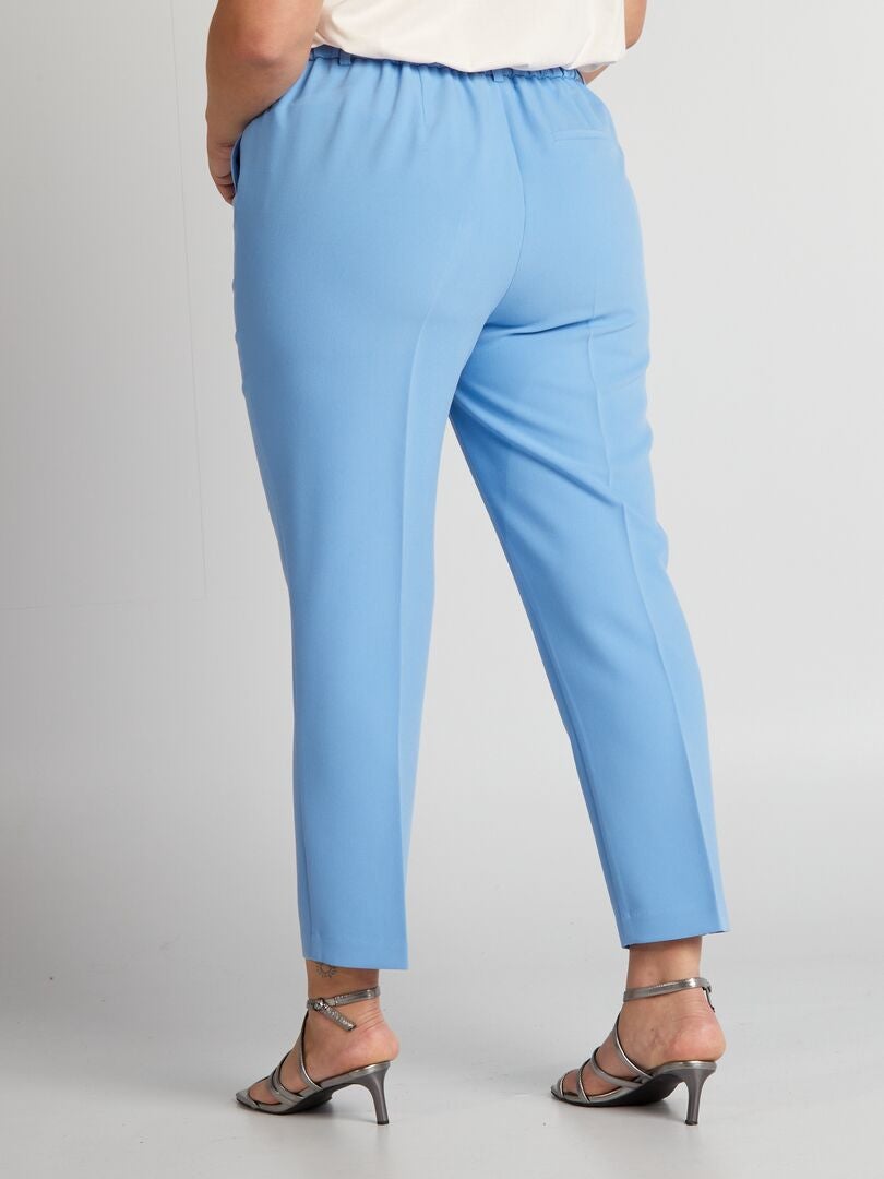 Pantalón cigarette estilo corto azul eléctrico mujer