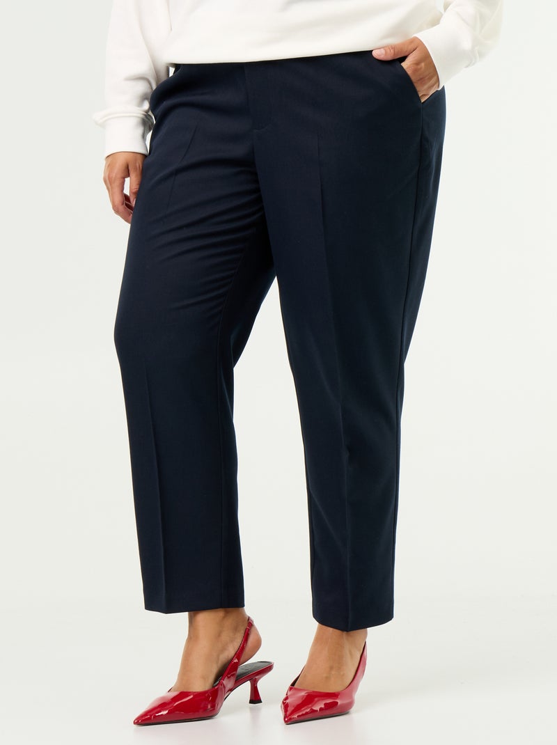 Pantalón cigarette liso Azul - Kiabi