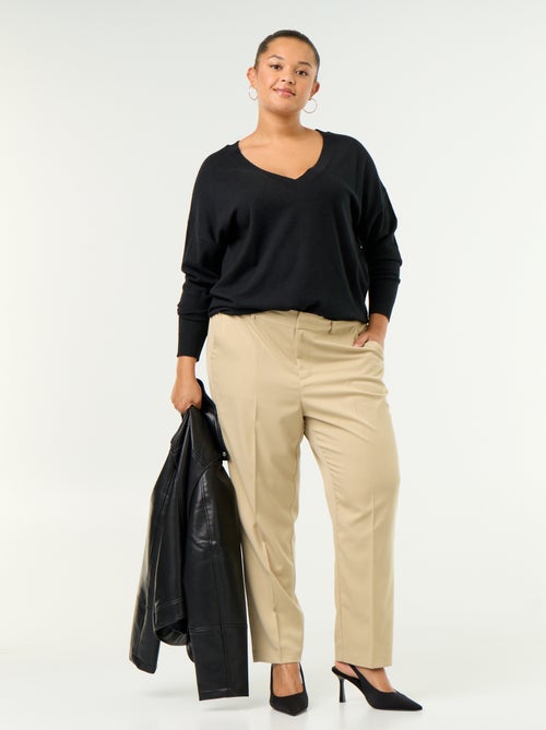 Pantalón cigarette liso - Kiabi