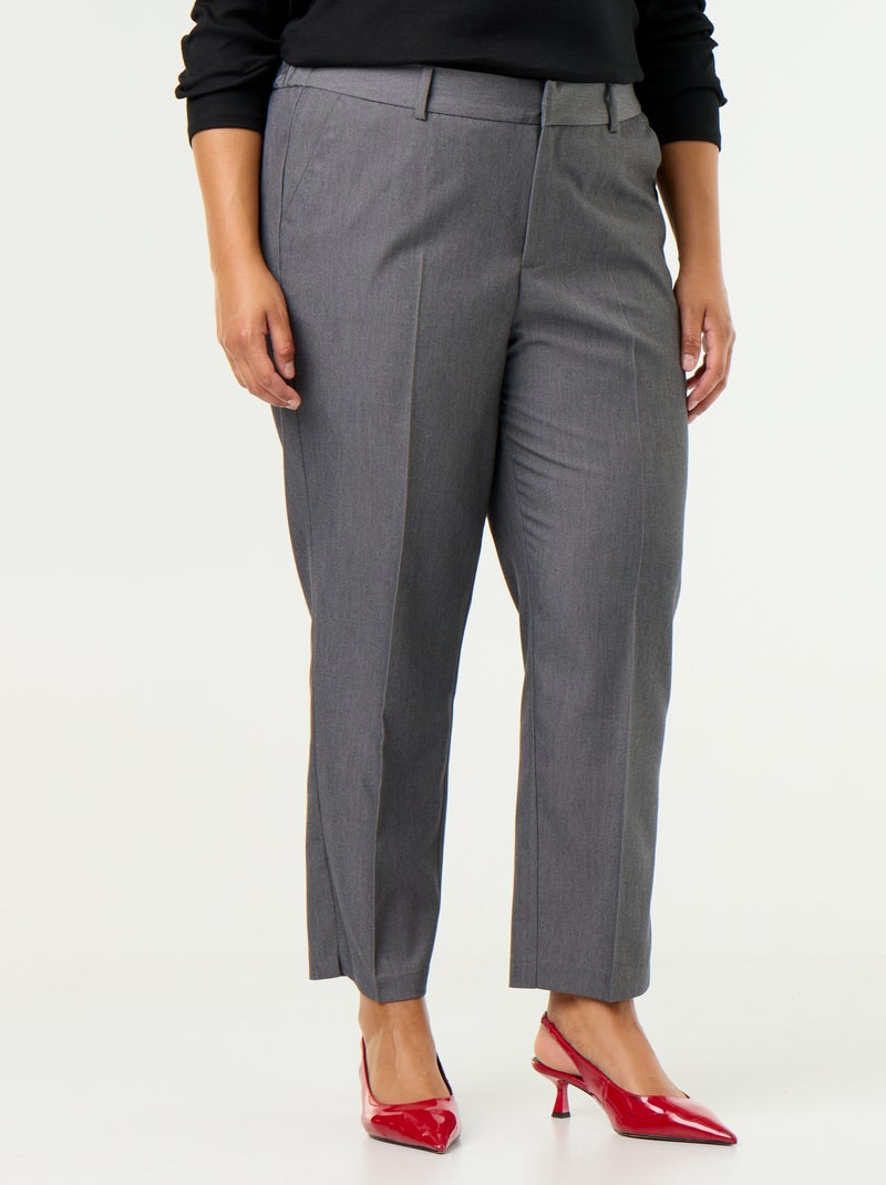 Pantalón cigarette liso Gris - Kiabi