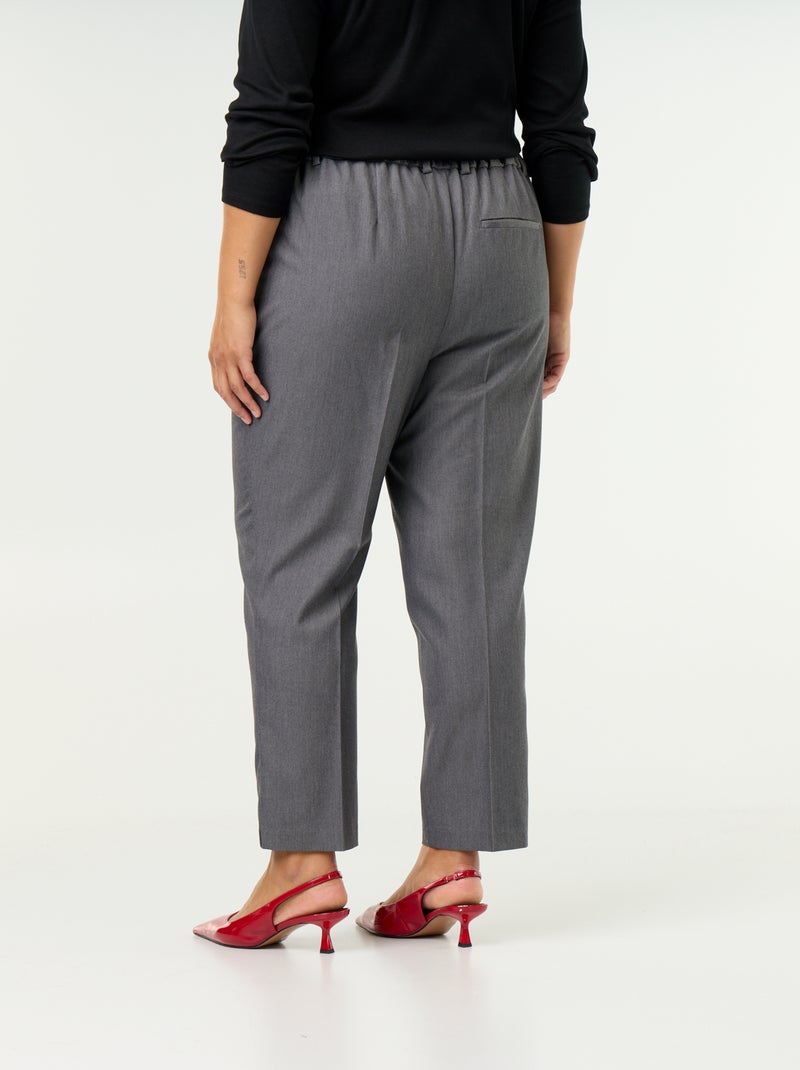 Pantalón cigarette liso Gris - Kiabi