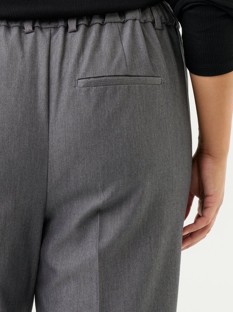 Pantalón cigarette liso Gris - Kiabi