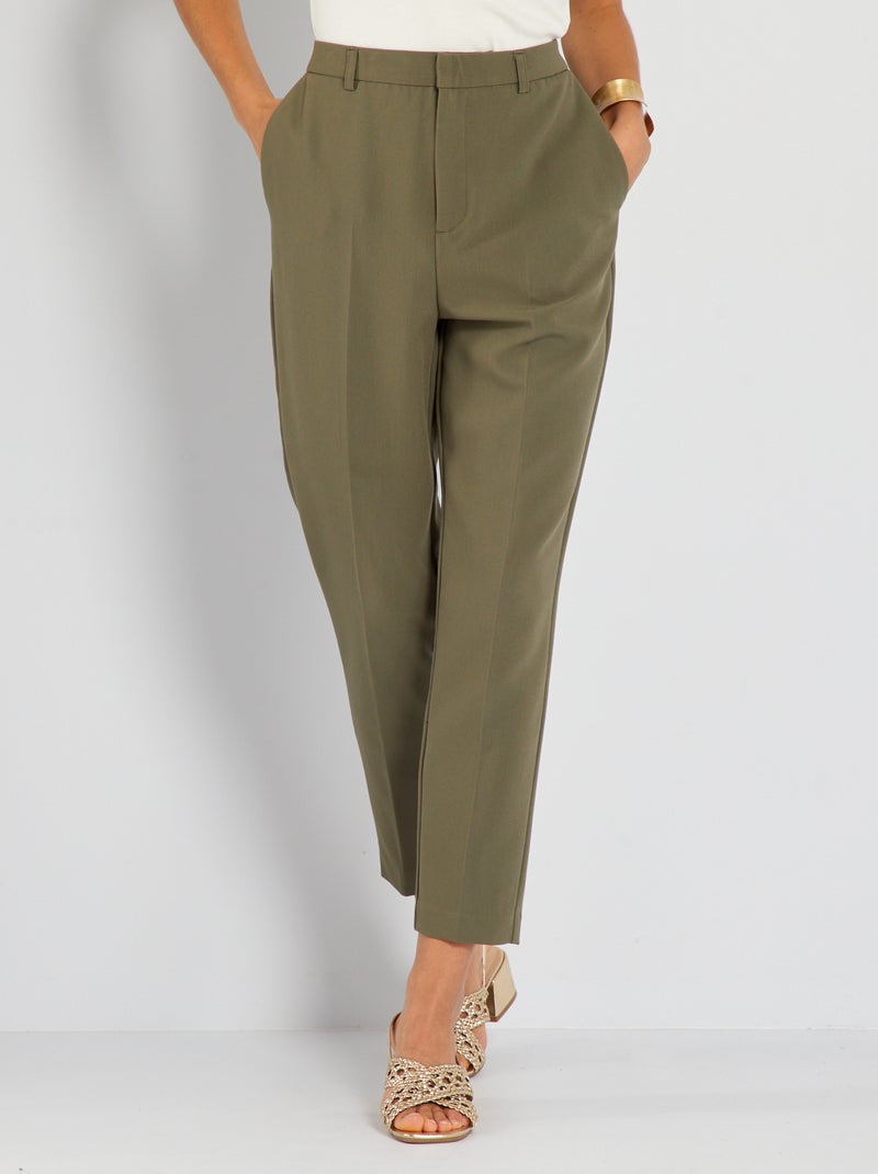 Pantalón cigarette liso KAKI - Kiabi