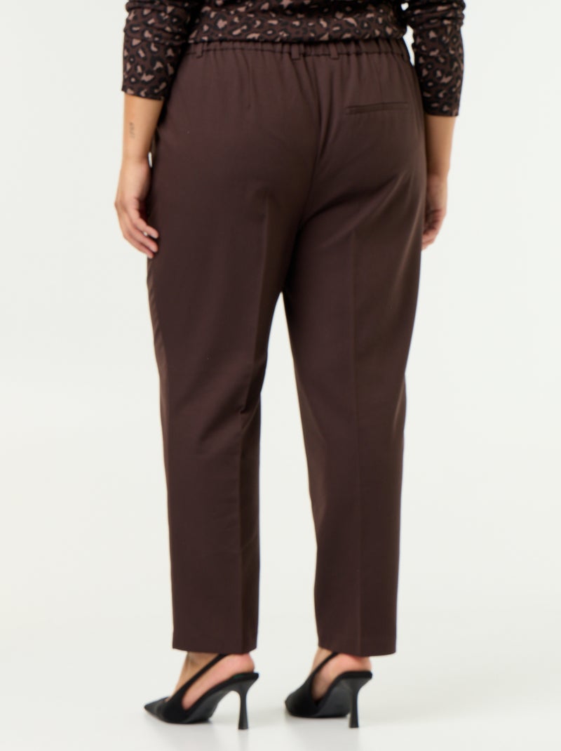 Pantalón cigarette liso Marron - Kiabi