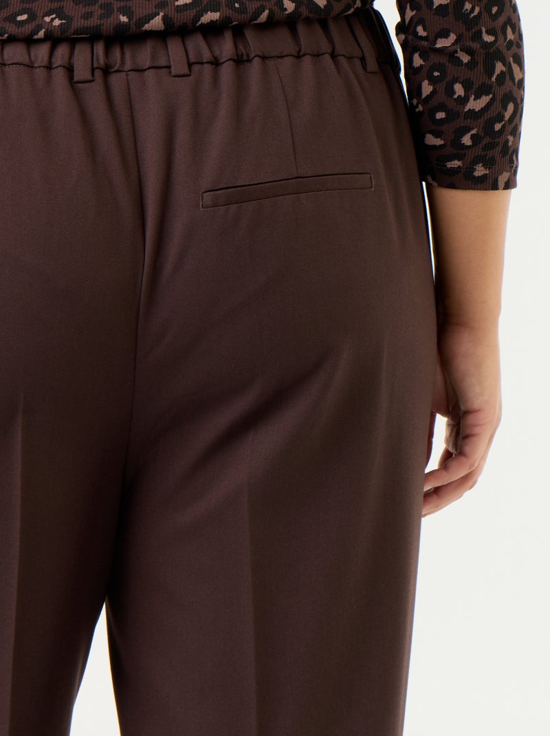 Pantalón cigarette liso Marron - Kiabi