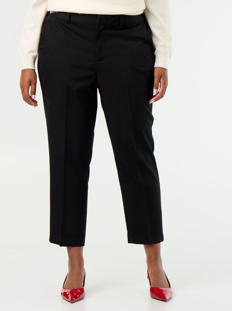 Pantalón cigarette liso Negro - Kiabi