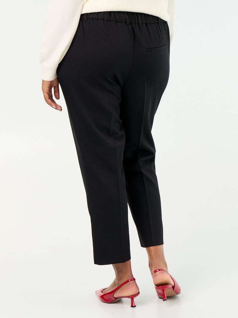 Pantalón cigarette liso Negro - Kiabi