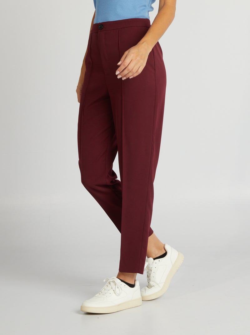 Pantalón cigarette liso ROJO - Kiabi