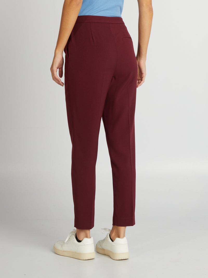 Pantalón cigarette liso ROJO - Kiabi