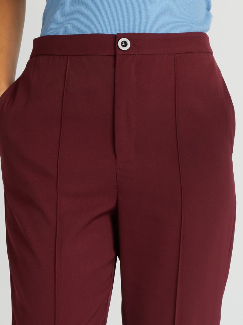 Pantalón cigarette liso ROJO - Kiabi