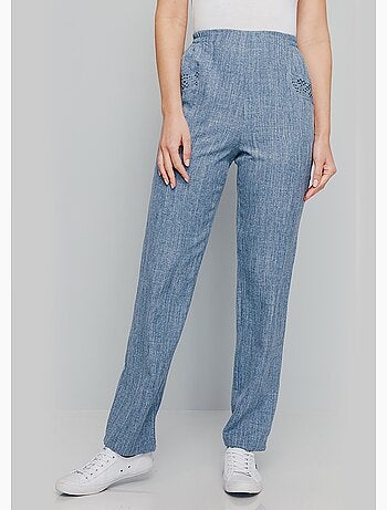 Pantalón cinturón elástico calado - Afibel