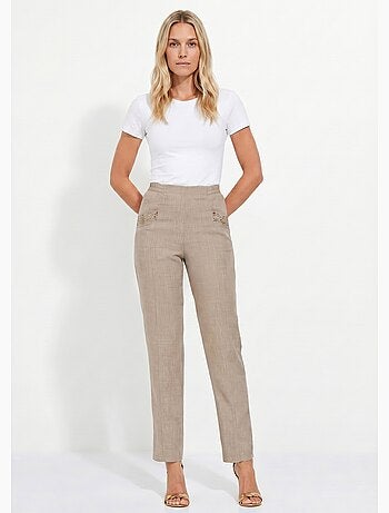 Pantalón cinturón elástico calado - Afibel