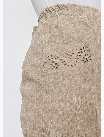 Pantalón cinturón elástico calado - Afibel