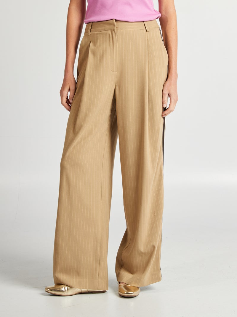 Pantalón city ancho BEIGE - Kiabi