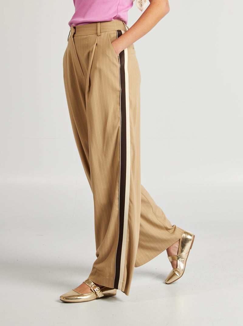 Pantalón city ancho BEIGE - Kiabi