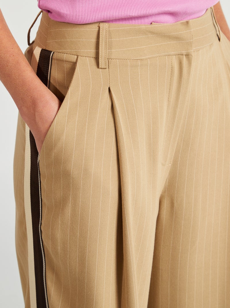 Pantalón city ancho BEIGE - Kiabi