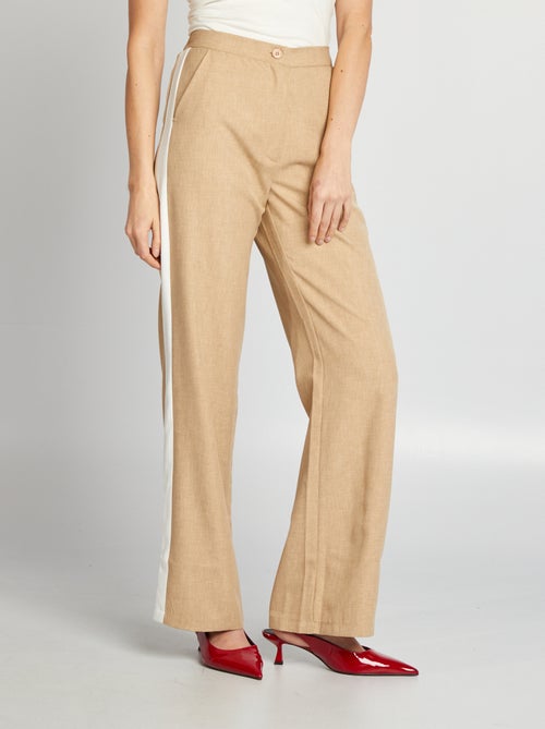 Pantalón city ancho con bandas en los laterales - Kiabi