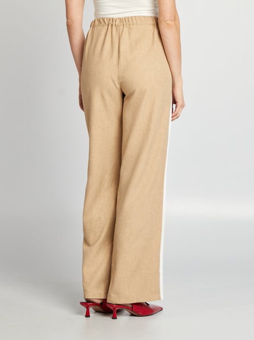 Pantalón city ancho con bandas en los laterales - Kiabi