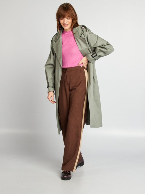 Pantalón city ancho con bandas en los laterales - Kiabi