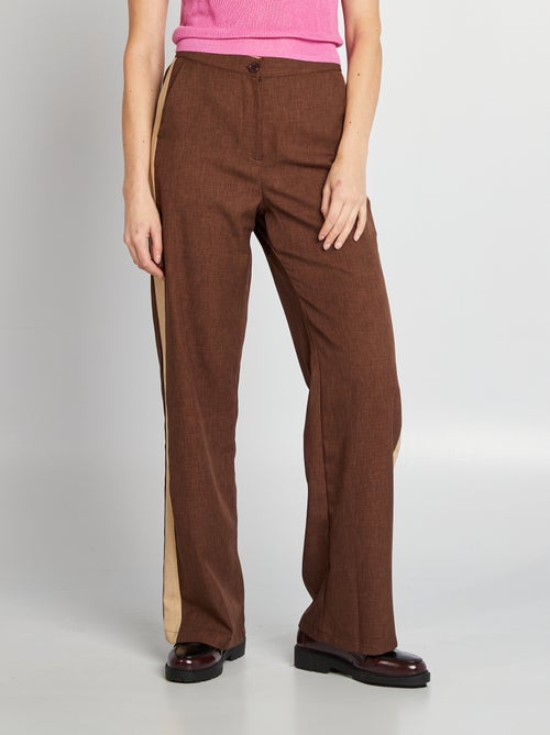 Pantalón city ancho con bandas en los laterales - Kiabi