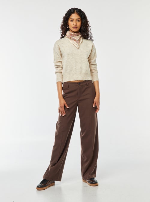 Pantalón city ancho con pinzas - Kiabi