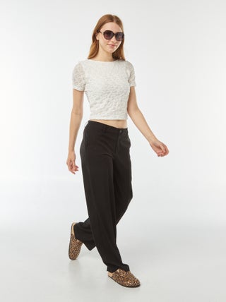 Pantalón city ancho con pinzas