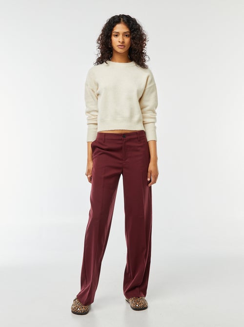Pantalón city ancho con pinzas - Kiabi