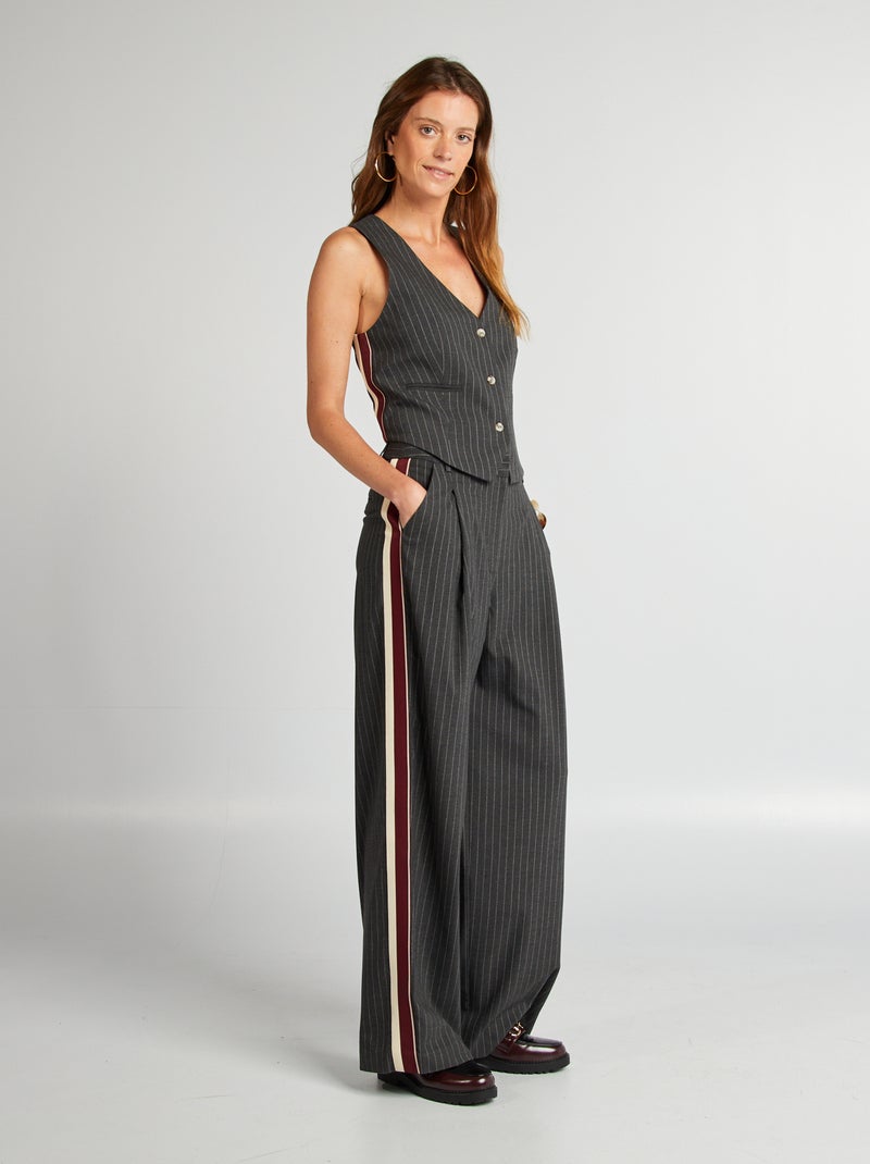 Pantalón city ancho GRIS - Kiabi