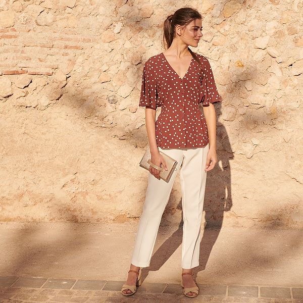 Pantalon corte chino mujer magnolia