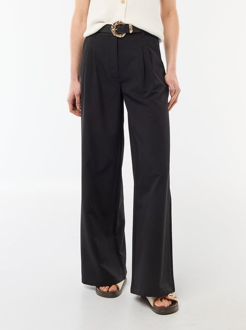 Pantalón city de corte ancho con cinturón - Kiabi