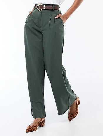 Pantalón city de corte ancho con cinturón