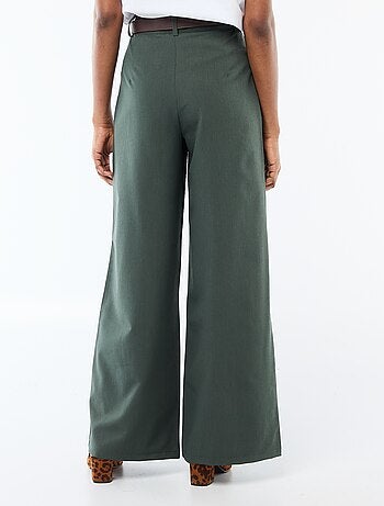 Pantalón city de corte ancho con cinturón