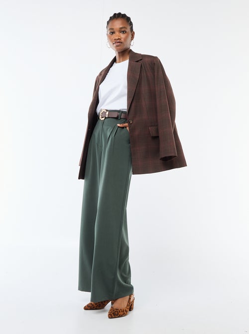 Pantalón city de corte ancho con cinturón - Kiabi