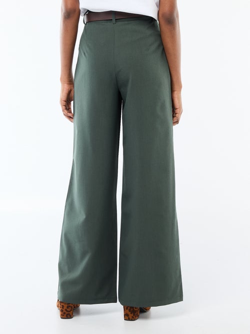 Pantalón city de corte ancho con cinturón - Kiabi