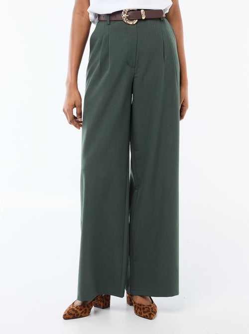 Pantalón city de corte ancho con cinturón - Kiabi