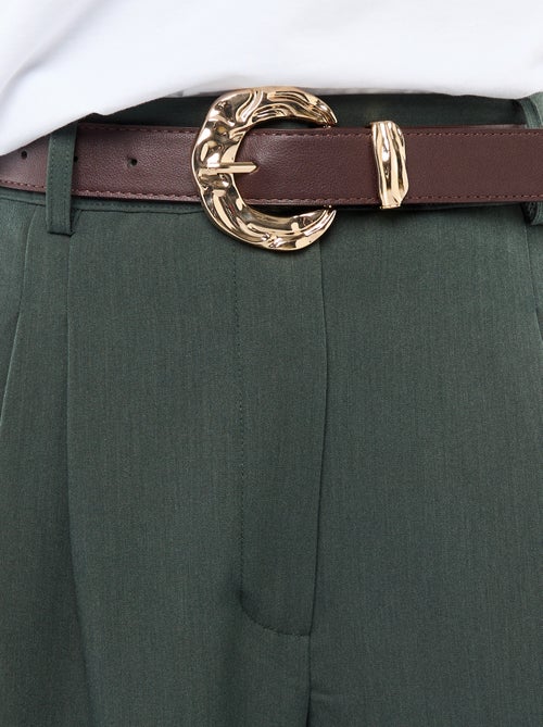 Pantalón city de corte ancho con cinturón - Kiabi