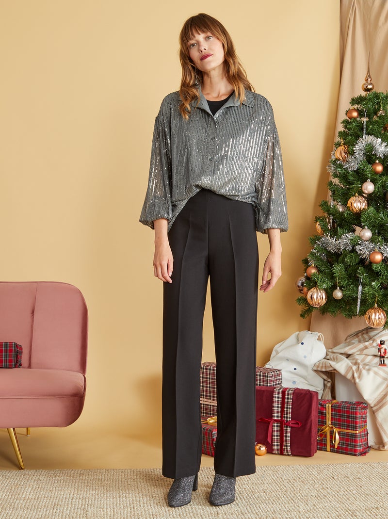 Pantalón clásico con pinzas negro - Kiabi