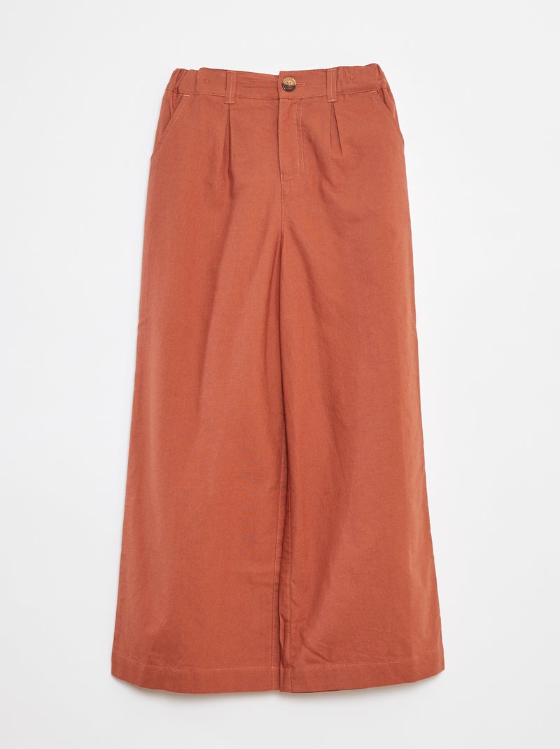 Pantalón colorido wide leg Marron - Kiabi