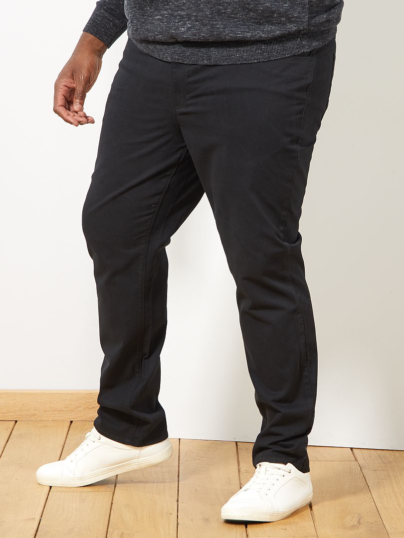 Pantalón cómodo de gabardina Negro - Kiabi