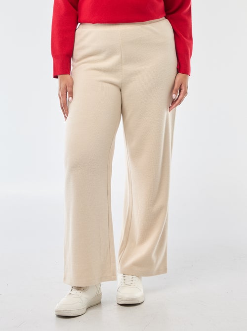 Pantalón cómodo de punto canalé - Kiabi