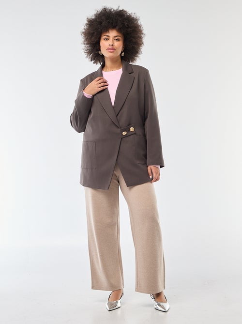 Pantalón cómodo de punto canalé - Kiabi