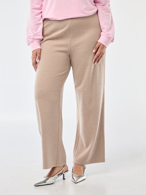 Pantalón cómodo de punto canalé - Kiabi