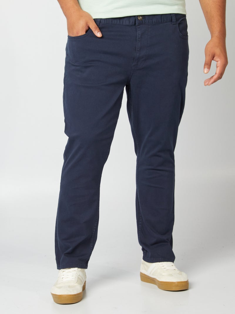 Pantalón con 5 bolsillos fitted L34 AZUL - Kiabi