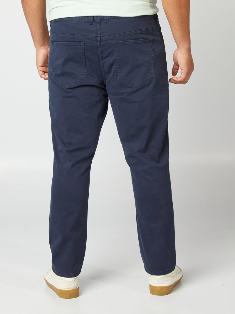 Pantalón con 5 bolsillos fitted L34 AZUL - Kiabi