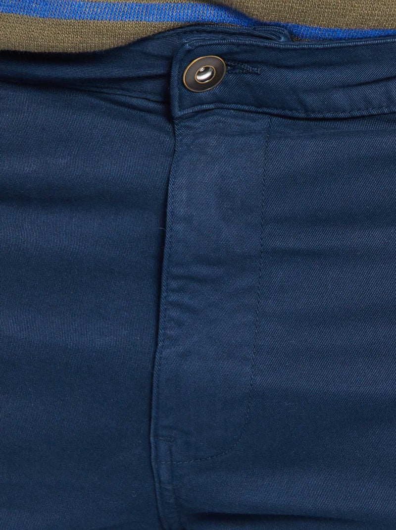 Pantalón con 5 bolsillos fitted L34 AZUL - Kiabi