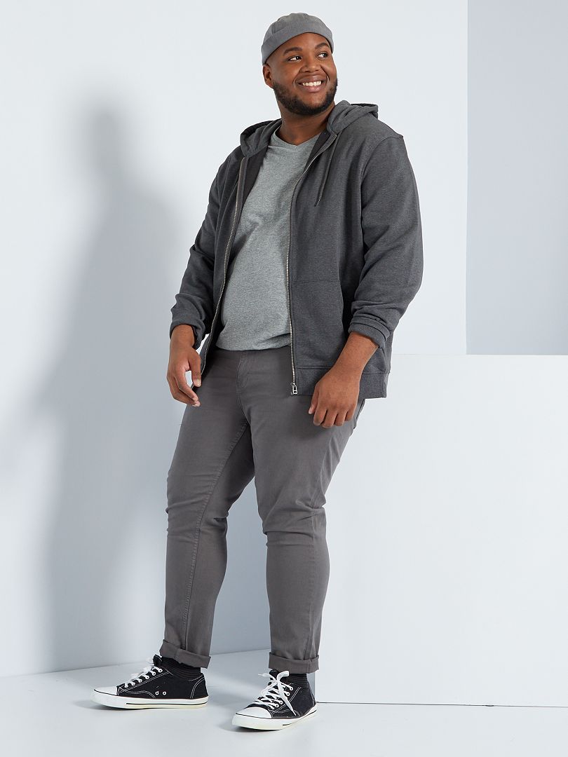 Pantalón con 5 bolsillos fitted L34 GRIS - Kiabi