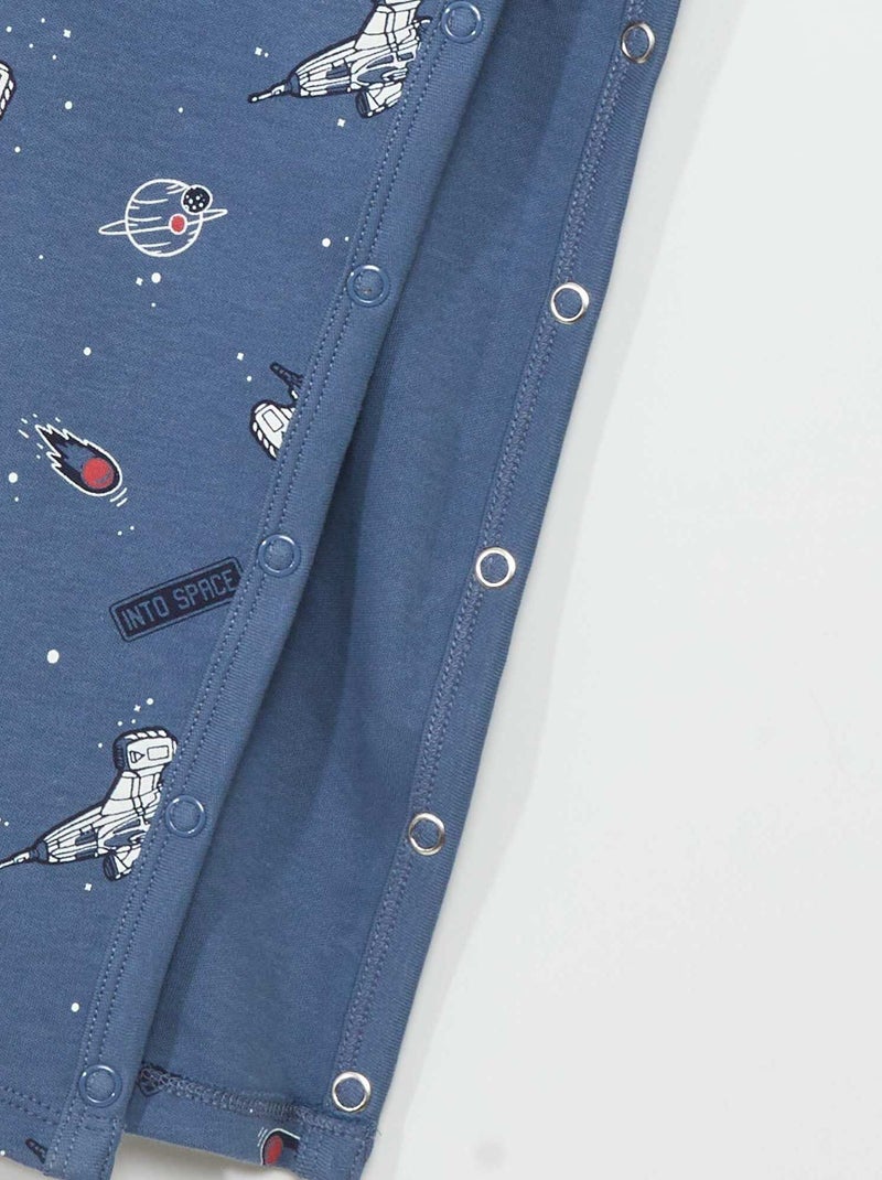 Pantalón con abertura de botones a presión - colección fácil de poner AZUL - Kiabi