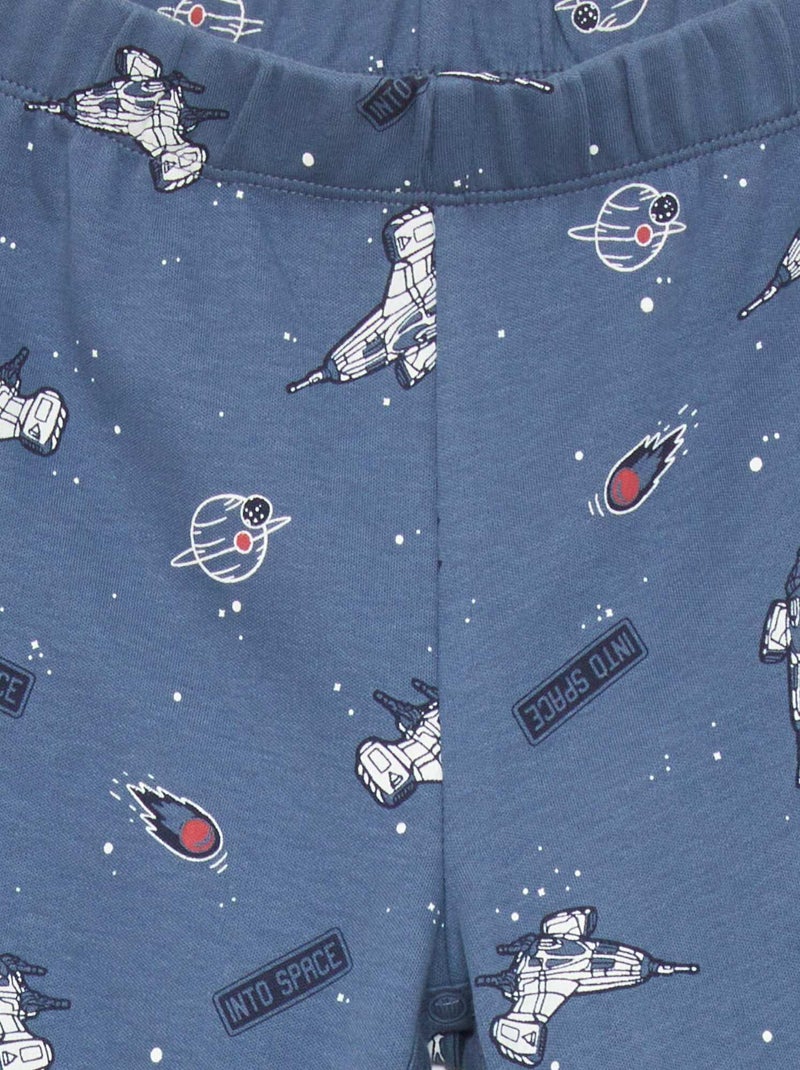 Pantalón con abertura de botones a presión - colección fácil de poner AZUL - Kiabi